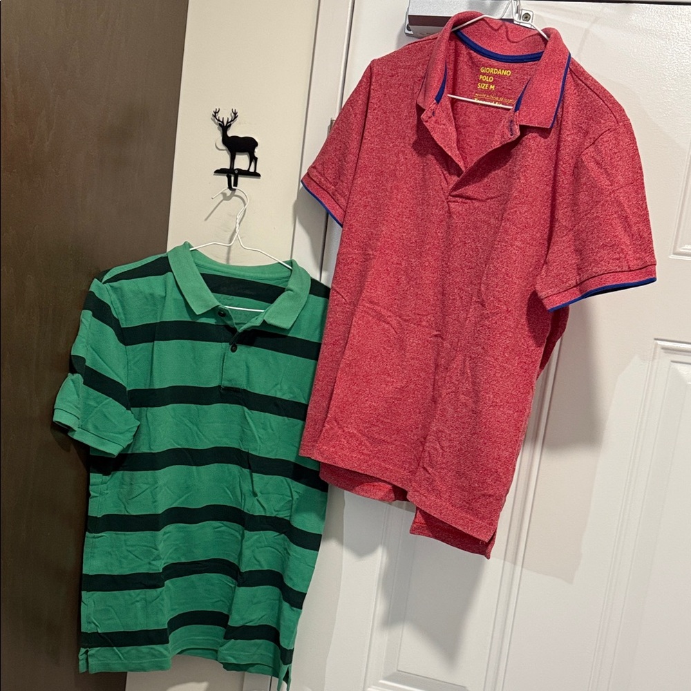 Giordano Men's Polo Shirt Christmas Set - Red and Green